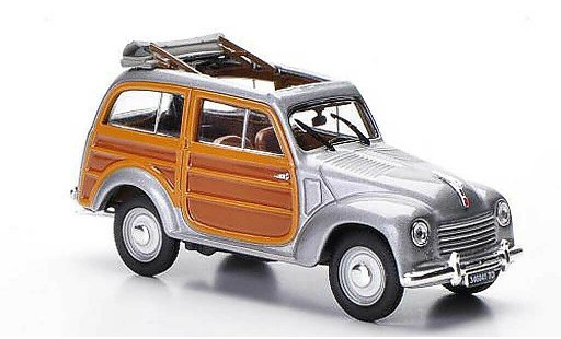 Fiat 500 Giardiniera 1/43 Norev Legno grijs 1949 modelauto