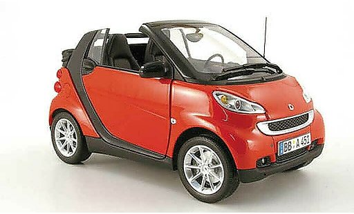 Smart ForTwo Cabrio 1/18 Minichamps cabriolet rood 2007 modelauto