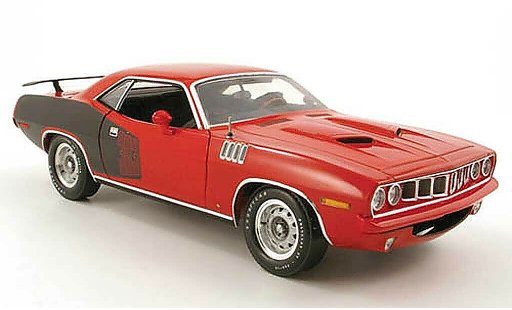 Plymouth Cuda 1971 1/18 Highway 61 383 rood/zwart modelauto