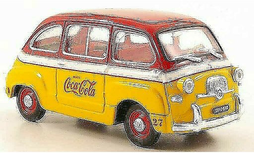Fiat 600 Multipla 1/43 Brumm D Coca Cola Olympiade Rom 1960 modelauto