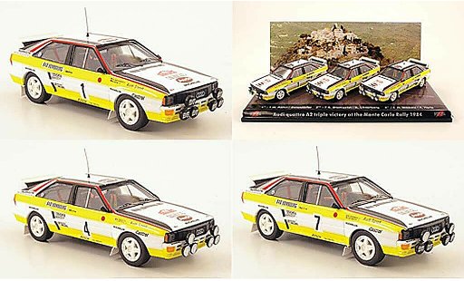 Audi Quattro rallye 1/43 Trofeu 3er-Set: A2 Dreifachsieg Rally Monte Carlo 1984 modelauto