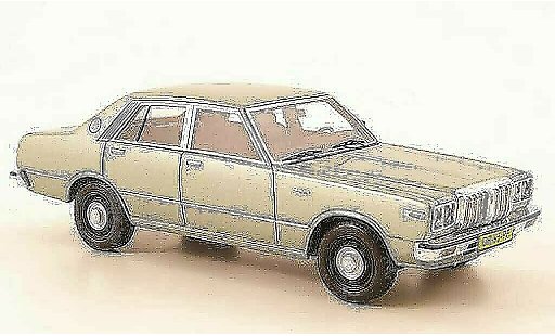 Datsun 200L Berline 1/43 Neo Laurel (C230) grijsgroen modelauto