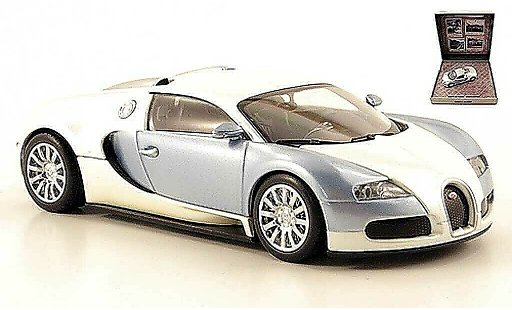 Bugatti Veyron coupe 1/43 Minichamps 16.4 wit/grijs blauw 2009 modelauto