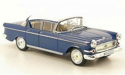 Opel Kapitan P2.5 1/43 Hachette L blauw/wit (ohne Magazin) 1958 modelauto