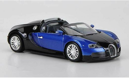 Bugatti Veyron Grand Sport 1/43 Minichamps zwart/blauw 2010 modelauto