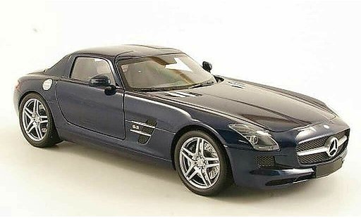 Mercedes SLS Coupe 1/18 Minichamps coupe AMG (C197) blauw 2010 modelauto