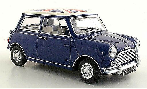 Austin Mini cooper s 1/18 Kyosho Mk I 1275S blauw/Union Jack modelauto