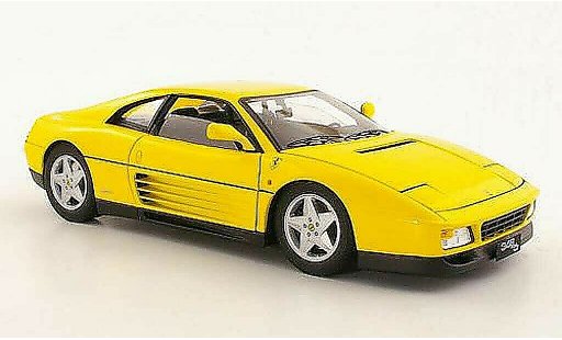 Ferrari 348 TB 1/18 Hot Wheels Elite geel 1989 modelauto