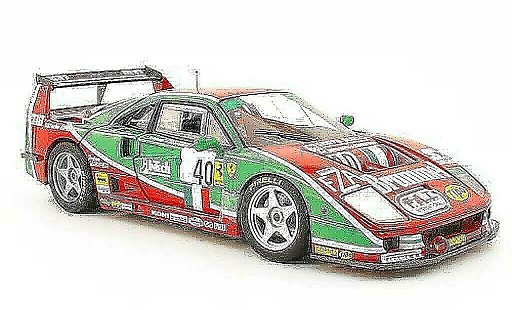 Ferrari F40 Competizione 1/18 Hot Wheels no.40 brummel 24h le mans 1995 l.della noce/a.olofsson/t.ota modelauto