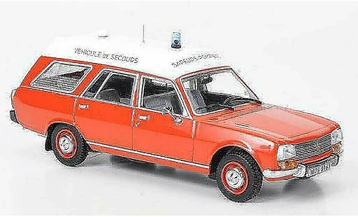 Peugeot 504 Break 1/43 Norev Stationwagen Brandweer Ambulance 1979 modelauto