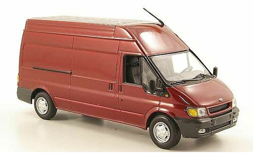 Ford Transit Kastenwagen 1/43 Minichamps bestelwagen Hochdak rood 2000 modelauto