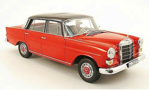 Mercedes 200 Base 1/18 Norev (w110) rood/zwart 1966 modelauto