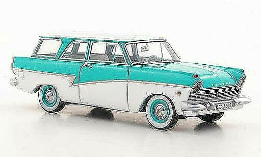 Ford Taunus 17M P2 1/43 Neo Turnier turquoise/wit modelauto