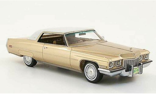 Cadillac Deville Coupe 1/43 Neo 1972 gold/wit modelauto