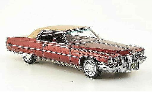 Cadillac Deville Coupe 1/43 American Excellence 1972 rood/bruin beperkt edition modelauto