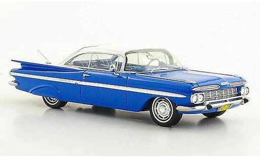 Chevrolet Impala Coupe 1/43 Spark 1959 blauw/wit modelauto