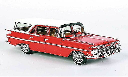 Chevrolet Impala Station Wagon 1/43 Spark 1959 rood/wit 1959 modelauto
