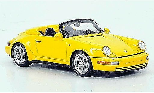 Porsche 911 Turbo 1/43 Spark 964 Speedster Turbolook geel 1 modelauto