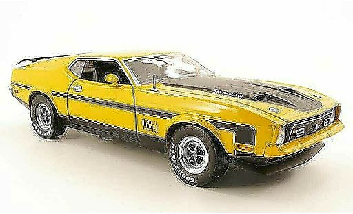 Ford Mustang Mach 1 1/18 Sun Star i geel modelauto