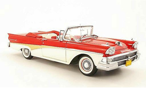 Ford Fairlane 500 Convertible 1/18 Sun Star Cabriolet rood/wit modelauto