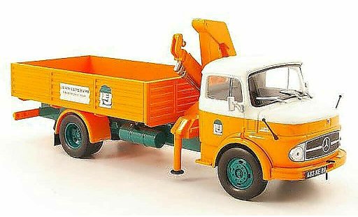 Mercedes LP 911 Base 1/43 Hachette laadbak avec Ladekran Jean Lefebvre 1969 modelauto