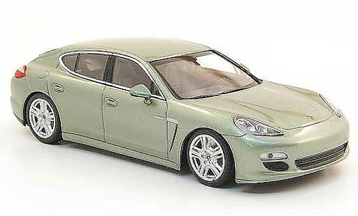 Porsche Panamera S 1/43 Minichamps hybrid grijsgroen 2010 modelauto
