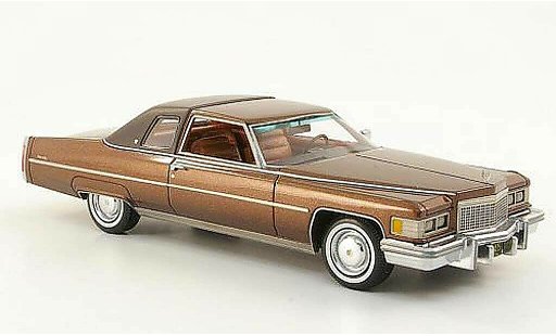 Cadillac Deville Coupe 1/43 Neo 1976 bruin/bruin modelauto