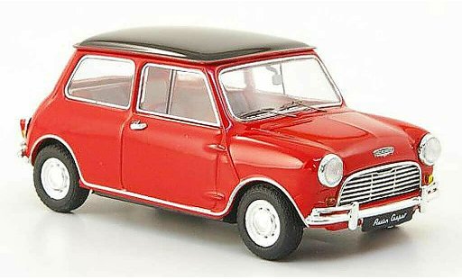 Austin Mini cooper 1/43 Ebbro rood/zwart RHD 1961 modelauto