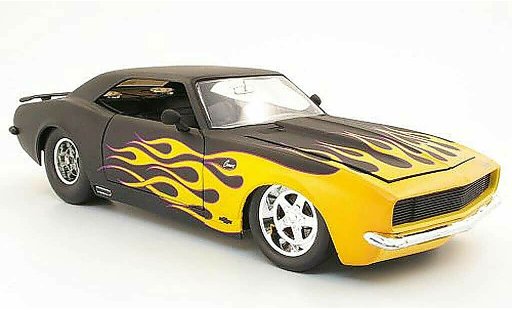 Chevrolet Camaro Z28 1/18 Jada Toys zwart mat avec flamming 1968 modelauto