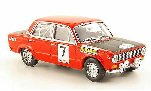 Seat 124 1600 1/43 Hachette No.7 Trofeo Rally Criterium Luis de Baviera 1972 modelauto