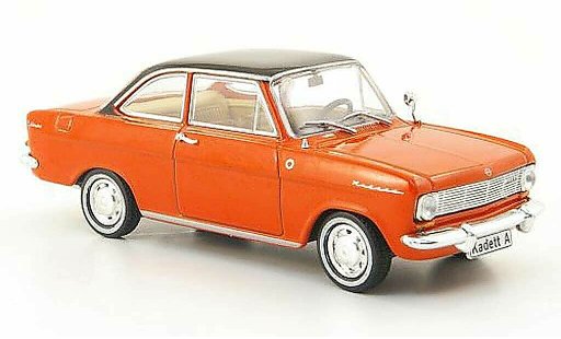 Opel Kadett A A 1/43 Hachette Coupe rood/zwart (ohne Magazin) 1962 modelauto