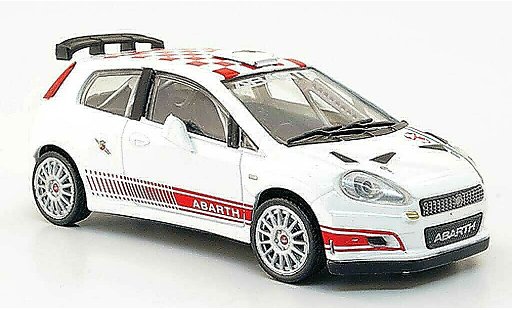 Fiat Grande Punto S2000 1/43 Hachette wit/rood modelauto