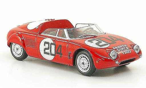 Abarth 1300 Simca Spider 1/43 Hachette Sport No.204 rood 1962 modelauto