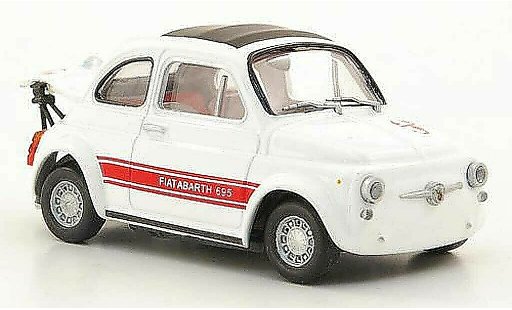 Fiat 695 Abarth SS 1/43 Hachette Rennausstattung wit/rood 1969 modelauto