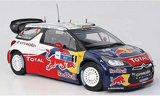 DS Automobiles DS3 WRC 2011 1/18 Norev No.1 Red Bull - Total S.Loeb / D.Elena Rally Mexiko modelauto