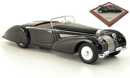 Bugatti 57 cabriolet 1/43 Luxcar Voll & Ruhrbeck zwart open 1939 modelauto