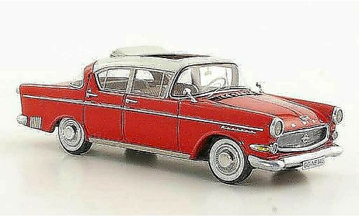Opel Kapitan P2.5 1/43 Neo L wit/rood 1958 modelauto