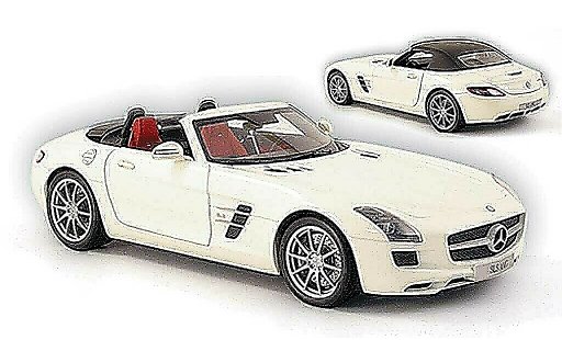 Mercedes SLS roadster 1/18 Minichamps amg (r197) wit 2011 modelauto