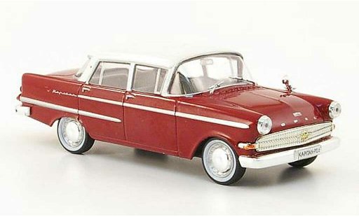 Opel Kapitan P2.6 1/43 Hachette rood/wit (ohne Magazin) 1961 modelauto