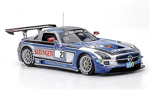 Mercedes SLS GT3 1/43 Minichamps AMG No.21 Team zwart Falcon Metha / Breslin / Breslin / Rosler 24h Nurburgring 2011 modelauto