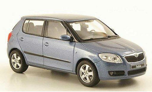 Skoda Fabia II 1/43 Abrex blauwgrijs 2006 modelauto