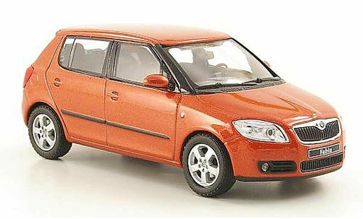 Skoda Fabia II 1/43 Abrex oranje 2006 modelauto