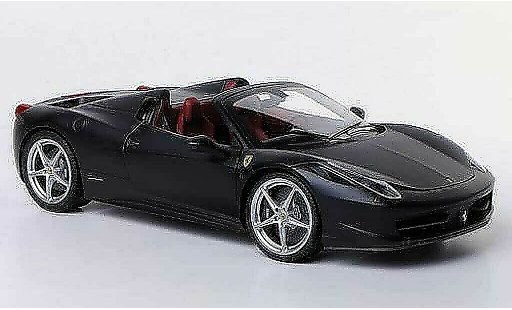 Ferrari 458 Italia Spider 1/18 Hot Wheels Elite mat zwart modelauto