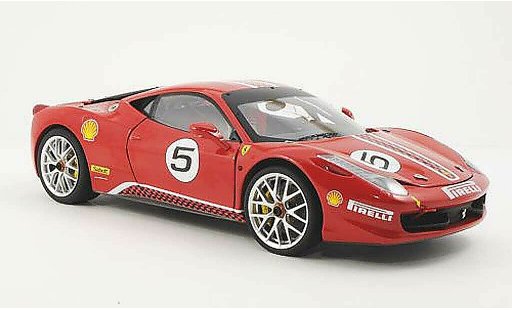 Ferrari 458 Challenge 1/18 Hot Wheels Elite No.5 rood (Elite) modelauto