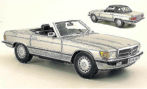 Mercedes 300 Base 1/18 Norev (R107) grijs metallic modelauto