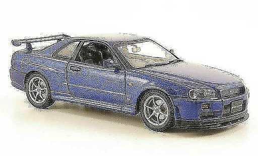 Nissan Skyline R34 1/43 Autoart GT-R blauw 1999 modelauto