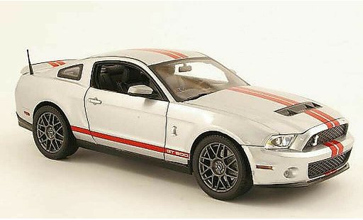 Shelby GT 500 2011 1/18 Shelby Collectibles grijs metallic/rood modelauto