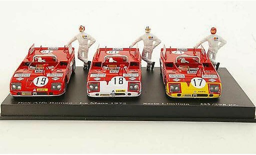 Alfa Romeo 33.3 tt3 1/43 M4 3er-Set TT: No.17 Elford + No.18 Vaccarella + No.19 Stommelen 24h Le Mans modelauto