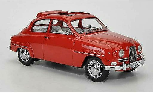 Saab 96 Base 1/18 Neo rood geoffnetes Schiebedak 13 modelauto