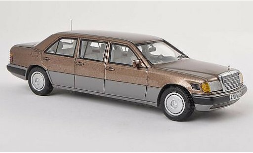 Mercedes 250 Base 1/43 Neo grijs Lang (V124) brun/grijs modelauto